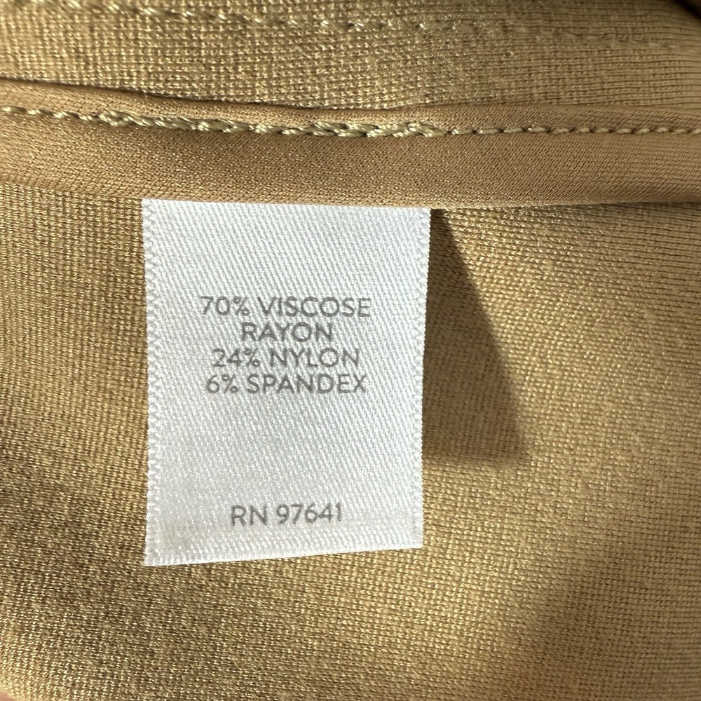 J. Jill‎ Ponte Stretch Knit Blazer Jacket Camel Tan Longline 3 Button L/XL Cozy - Picture 12 of 12